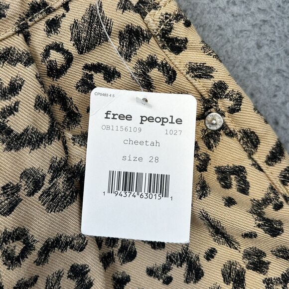 Free People Shorts Women’s Size 28 Dogtown Cut Off Cheetah Print Boho Festival - Picture 5 of 10
